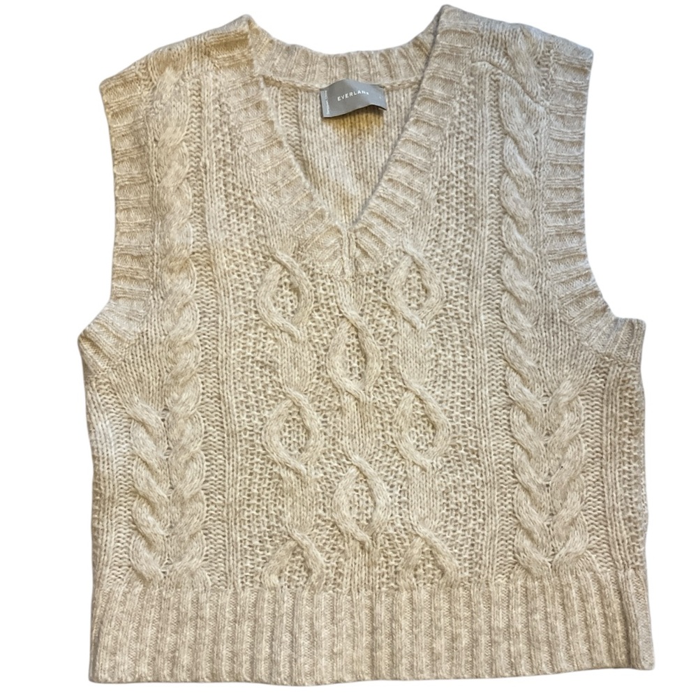 Everlane Wool Cotton Cable Knit Sweater Vest